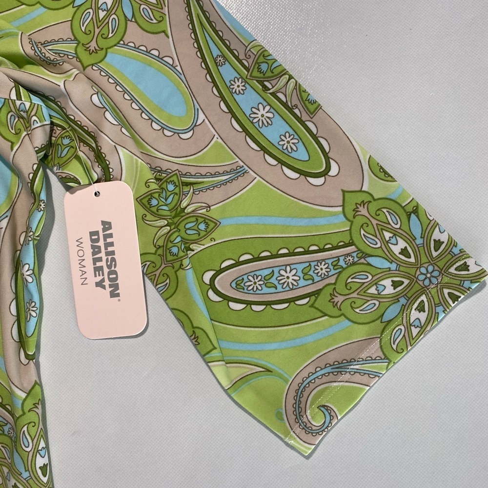 NEW Plus Size 3X Allison Daley Embellish Paisley Border Print 3/4 Sleeve Top $69 - Picture 5 of 9